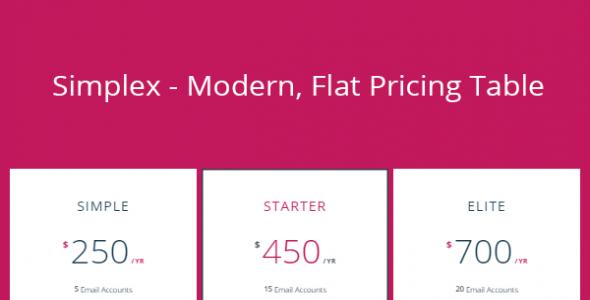 Simplex - CSS3 Monthly & Yearly Pricing tables
